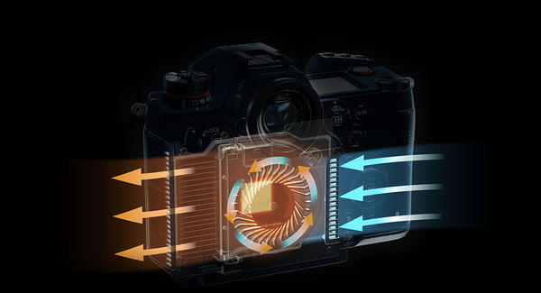 Lumix S1H mit Lüfter – Bild: Panasonic Lumix S1H mit Lüfter – Bild: Panasonic