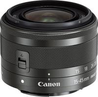 Canon EF-M 15-45 mm f/3.5-6.3 IS STM in schwarz von oben Canon EF-M 15-45 mm f/3.5-6.3 IS STM in schwarz von oben