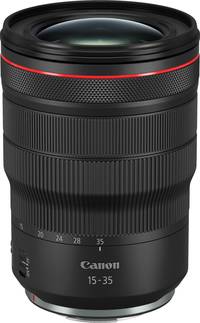 Canon RF 15-35 mm f/2.8 L IS USM in schwarz von schräg oben