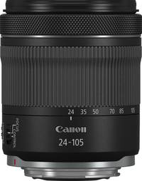 Canon RF 24-105 mm f/4.0-7.1 IS STM in schwarz von oben Canon RF 24-105 mm f/4.0-7.1 IS STM in schwarz von oben