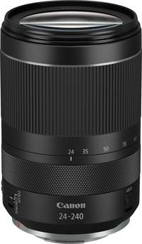 Canon RF 24-240 mm f/4.0-6.3 IS USM in schwarz von schräg oben