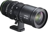 Fujifilm FUJINON MKX 50-135 mm T2.9 in schwarz mit Stativschelle von vorne rechts