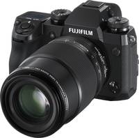 Fujifilm FUJINON XF 80 mm F2.8 R LM OIS WR Macro in schwarz an X H1 von vorne links Fujifilm FUJINON XF 80 mm F2.8 R LM OIS WR Macro in schwarz an X H1 von vorne links