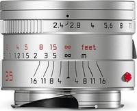 Leica Summarit-M 1:2.4/35 mm Asph. in silber von oben Leica Summarit-M 1:2.4/35 mm Asph. in silber von oben