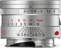Leica Summarit-M 1:2.4/50 mm in silber von oben Leica Summarit-M 1:2.4/50 mm in silber von oben