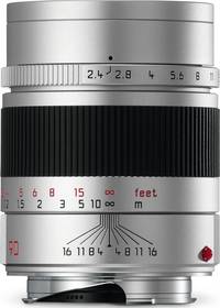 Leica Summarit-M 1:2.4/90 mm in silber von oben Leica Summarit-M 1:2.4/90 mm in silber von oben