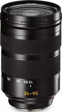 Leica Vario-Elmarit-SL 1:2.8-4/24-90 mm Asph. in schwarz von schräg oben