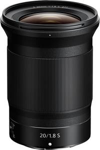 Nikon NIKKOR Z 20 mm 1:1.8 S in schwarz von schräg oben
