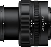 Nikon NIKKOR Z 24-50 mm 1:4-6.3 in schwarz ausgefahren von links Nikon NIKKOR Z 24-50 mm 1:4-6.3 in schwarz ausgefahren von links