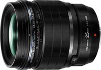 OM System M.Zuiko digital ED 25 mm 1:1.2 PRO in schwarz von vorne oben