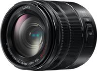 Panasonic Lumix G Vario 14-140 mm F3.5-5.6 Asph. Power OIS (H-FS014140E) in schwarz von vorne links Panasonic Lumix G Vario 14-140 mm F3.5-5.6 Asph. Power OIS (H-FS014140E) in schwarz von vorne links