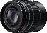 Panasonic Lumix G Vario 45-150 mm F4.0-5.6 Asph. Mega OIS (Rev. 2015) (H-FS451500EKA) in schwarz von vorne links