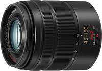 Panasonic Lumix G Vario 45-150 mm F4.0-5.6 Asph. Mega OIS (H-FS45150E) in schwarz von vorne links
