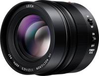 Panasonic Leica DG Nocticron 42,5 mm F1.2 Asph. Power OIS (H-NS043E) in schwarz von vorne links Panasonic Leica DG Nocticron 42,5 mm F1.2 Asph. Power OIS (H-NS043E) in schwarz von vorne links