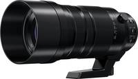 Panasonic Leica DG Vario-Elmar 100-400 mm F4.0-6.3 Asph. Power OIS (H-RS100400E) in schwarz mit Gegenlichtblende und Stativschelle von vorne links