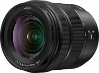 Panasonic Lumix S 20-60 mm F3.5-5.6 (S-R2060E) in schwarz von vorne links Panasonic Lumix S 20-60 mm F3.5-5.6 (S-R2060E) in schwarz von vorne links
