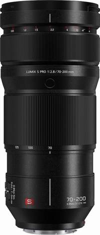 Panasonic Lumix S Pro 70-200 mm F2.8 OIS (S-E70200E) in schwarz von oben Panasonic Lumix S Pro 70-200 mm F2.8 OIS (S-E70200E) in schwarz von oben