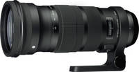 Sigma 120-300 mm F2.8 DG OS HSM Sports in schwarz mit Stativschelle von vorne links Sigma 120-300 mm F2.8 DG OS HSM Sports in schwarz mit Stativschelle von vorne links