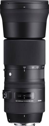 Sigma 150-600 mm F5-6.3 DG OS HSM Contemporary in schwarz von oben Sigma 150-600 mm F5-6.3 DG OS HSM Contemporary in schwarz von oben