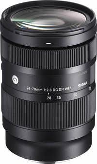 Sigma 28-70 mm F2.8 DG DN Contemporary in schwarz von schräg oben