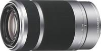Sony E 55-210 mm F4.5-6.3 OSS (SEL55210) in silber von vorne links Sony E 55-210 mm F4.5-6.3 OSS (SEL55210) in silber von vorne links