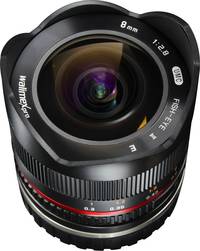Walimex pro 8/2.8 Fisheye II in schwarz von vorne oben