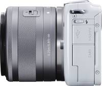 Canon EOS M10 in weiß mit EF M15-45STM von links Canon EOS M10 in weiß mit EF M15-45STM von links