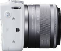 Canon EOS M10 in weiß mit EF M15-45STM von rechts Canon EOS M10 in weiß mit EF M15-45STM von rechts