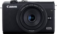 Canon EOS M200 in schwarz mit EF M 22mm STM von vorne Canon EOS M200 in schwarz mit EF M 22mm STM von vorne