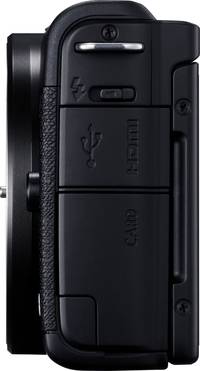 Canon EOS M200 in schwarz von links Canon EOS M200 in schwarz von links