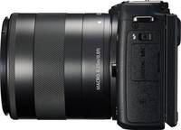 Canon EOS M3 in schwarz mit EF M18-55STM von links
