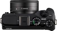 Canon EOS M3 in schwarz mit EF M22STM von oben