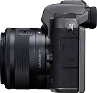 Canon EOS M5 in schwarz mit EF M15-45STM von links Canon EOS M5 in schwarz mit EF M15-45STM von links