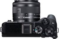 Canon EOS M6 Mark II in schwarz mit EF M 15-45mm von oben