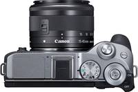 Canon EOS M6 Mark II in silber mit EF M 15-45mm von vorne oben