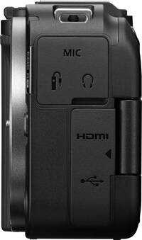 Canon EOS R50 V in schwarz von links Canon EOS R50 V in schwarz von links