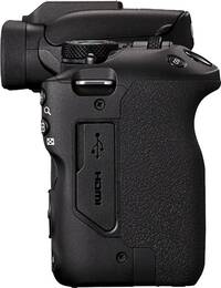 Canon EOS R50 in schwarz von rechts