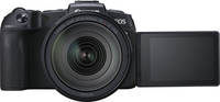 Canon EOS RP in schwarz mit RF24-105mm und Klappdisplay von vorne Canon EOS RP in schwarz mit RF24-105mm und Klappdisplay von vorne
