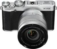 Fujifilm X-A2 in schwarz silber mit XC16-50 von vorne oben