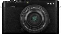 Fujifilm X-E4 in schwarz mit XF 27mm f28 r wr von vorne Fujifilm X-E4 in schwarz mit XF 27mm f28 r wr von vorne