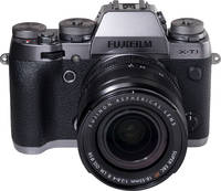 Fujifilm X-T1 in Silber Graphit mit XF18-15 von vorne oben