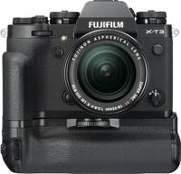 Fujifilm X-T3 in schwarz mit XF18-55 und Batteriegriff von hinten