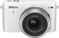 Nikon 1 S2 in weiß mit Nikkor 11-275 von vorne oben