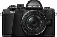 OM System OM-D E-M10 Mark II in schwarz mit 14-42 mm von vorne
