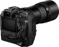 OM System OM-D E-M1X in schwarz mit M Zuiko 40-150 mm von hinten rechts