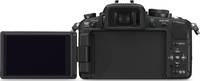 Panasonic Lumix DMC-G1 in schwarz mit Klappdisplay von hinten