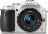 Panasonic Lumix DMC-G5 in weiß mit G Vario 14-42 mm von vorne Panasonic Lumix DMC-G5 in weiß mit G Vario 14-42 mm von vorne