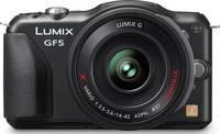 Panasonic Lumix DMC-GF5 in schwarz mit Vario 14-42 mm von vorne Panasonic Lumix DMC-GF5 in schwarz mit Vario 14-42 mm von vorne