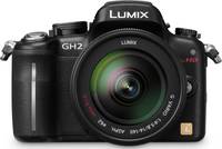 Panasonic Lumix DMC-GH2 in schwarz mit G Vario 14-140 mm von vorne