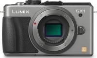 Panasonic Lumix DMC-GX1 in silber von vorne